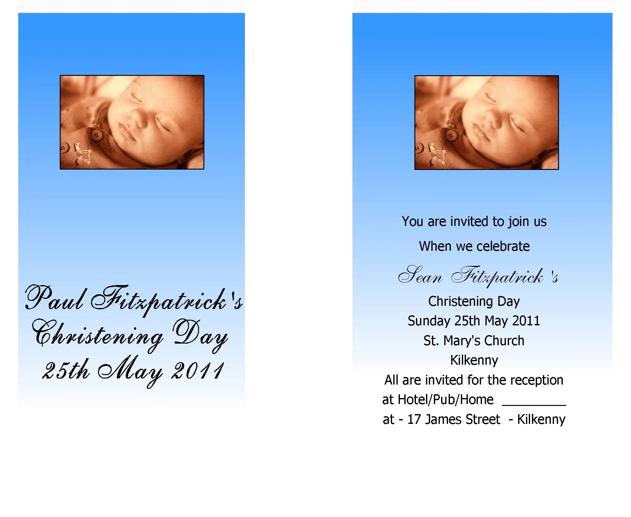 Christening Invitations - Personalised