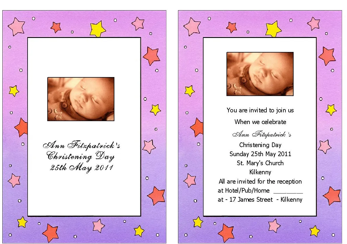 Christening Invitations - Personalised