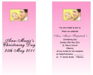 Christening Invitations - Personalised