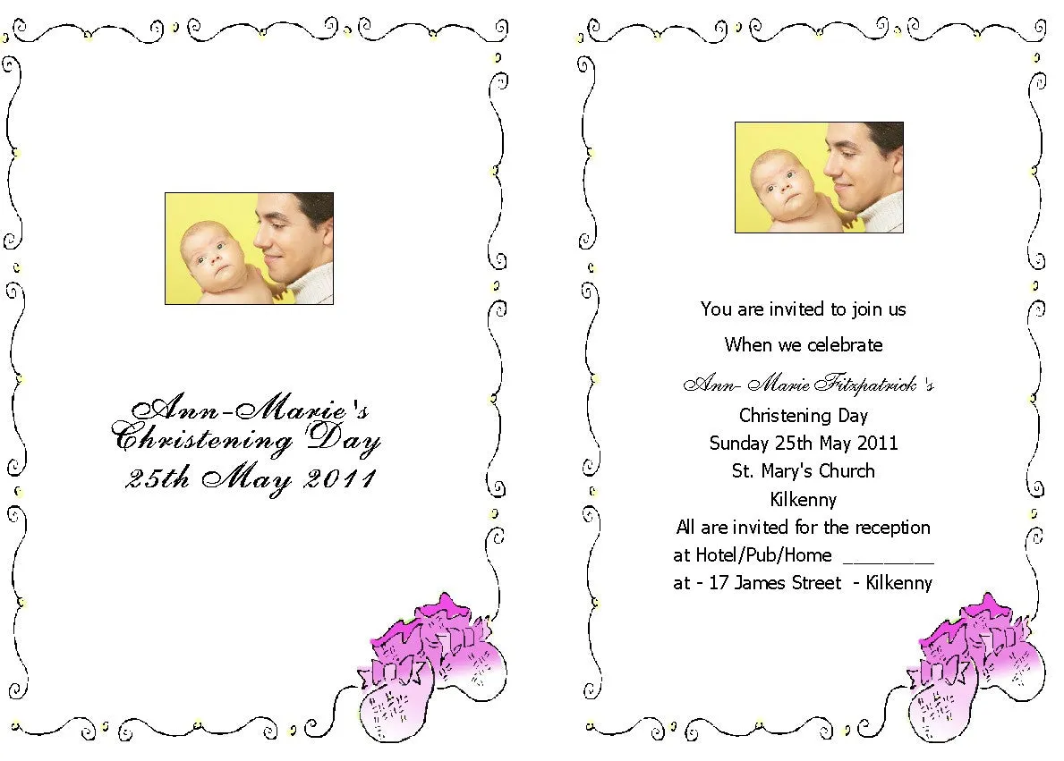 Christening Invitations - Personalised