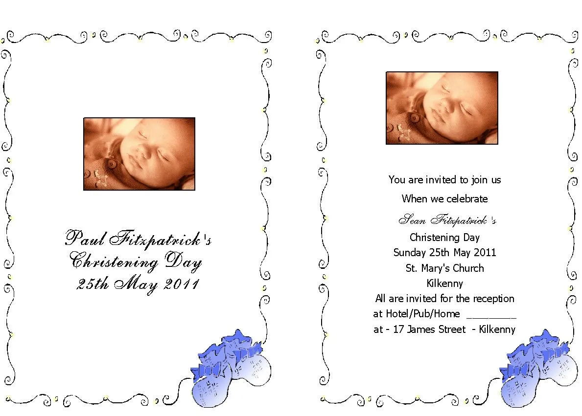 Christening Invitations - Personalised