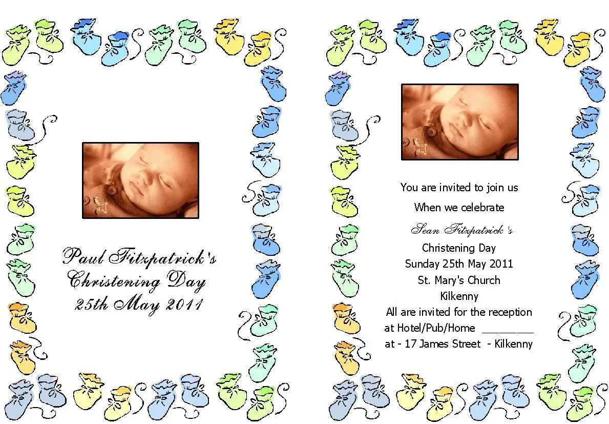 Christening Invitations - Personalised