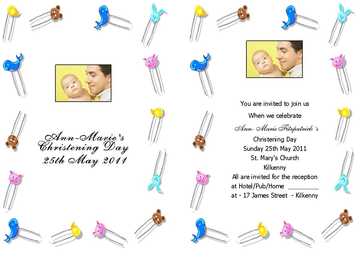 Christening Invitations - Personalised