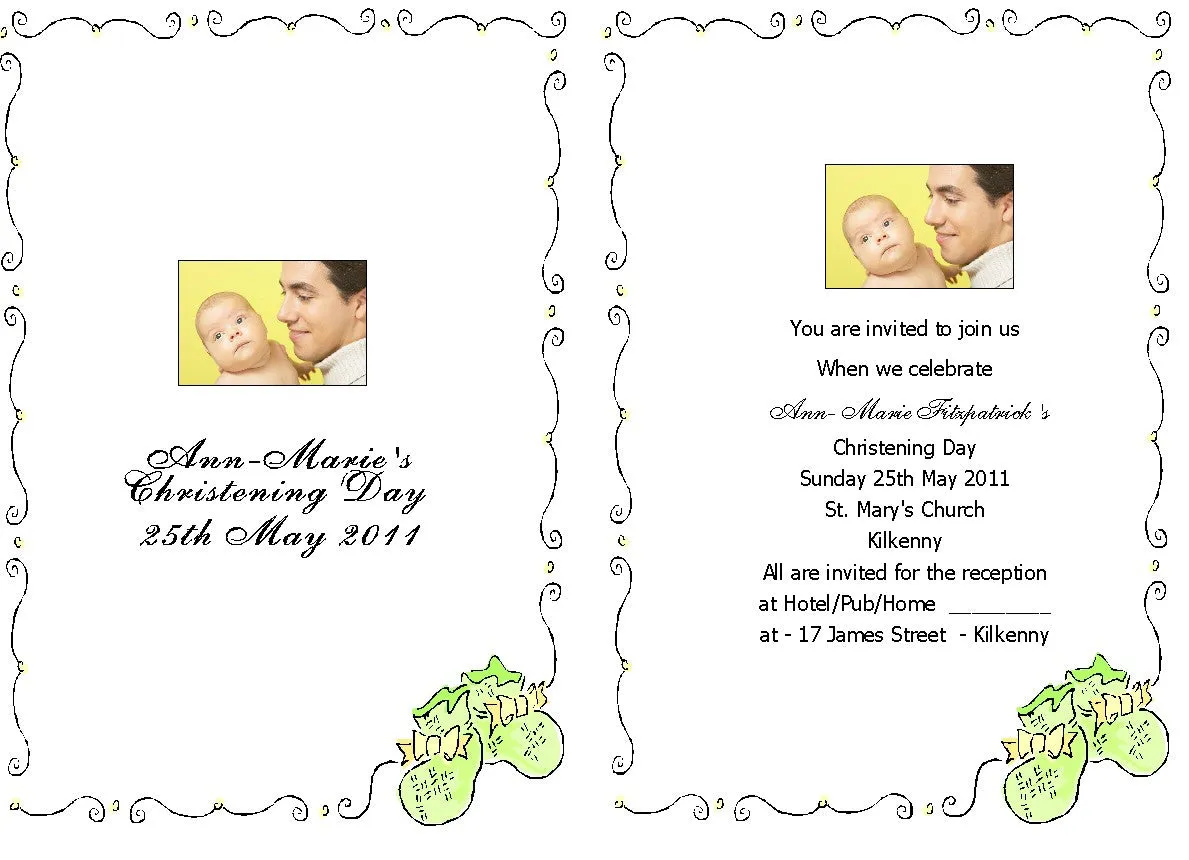 Christening Invitations - Personalised
