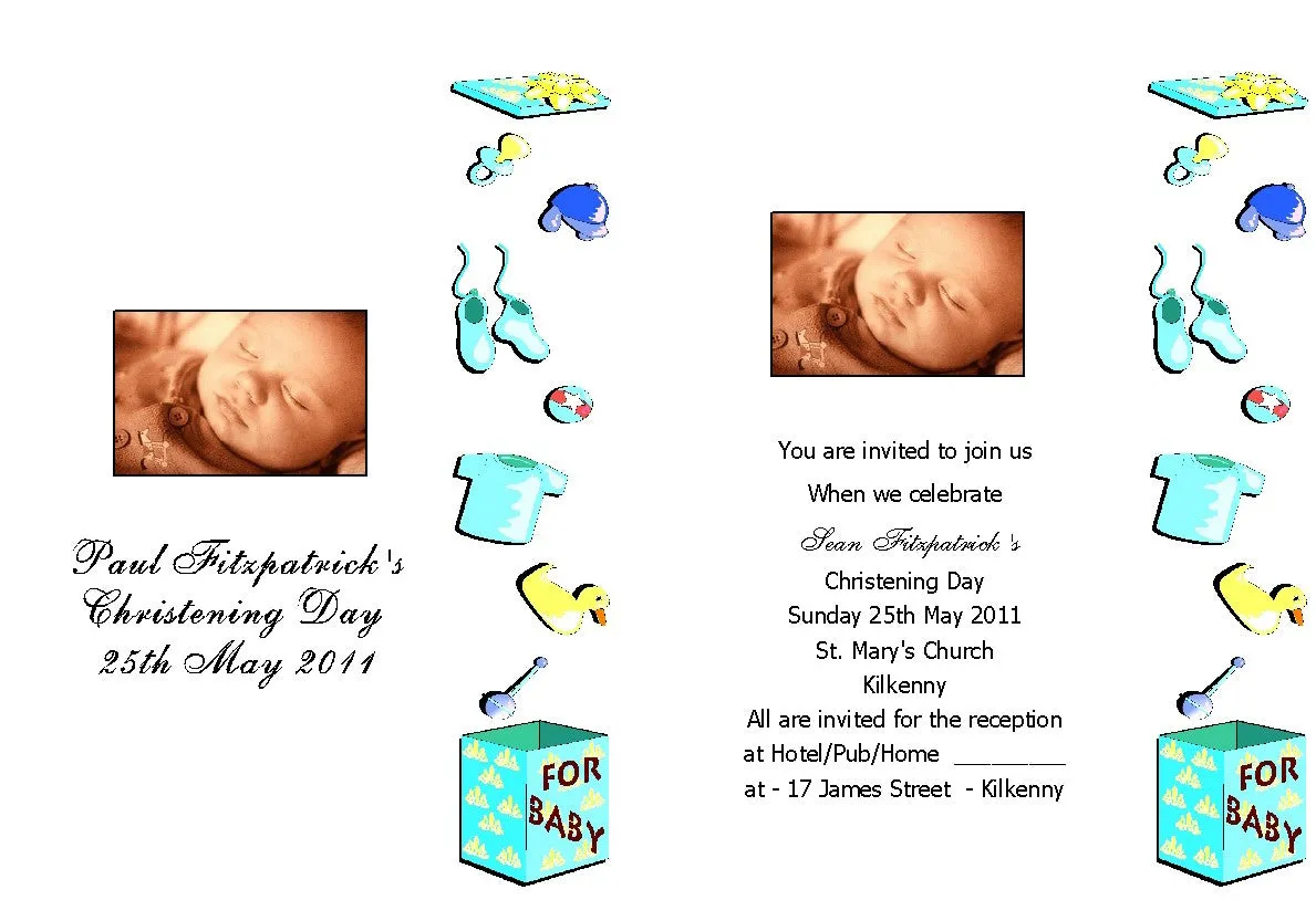Christening Invitations - Personalised