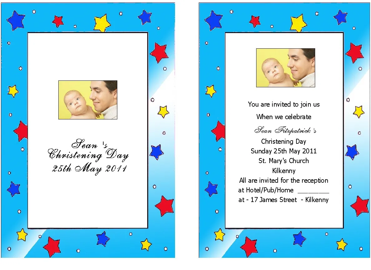 Christening Invitations - Personalised