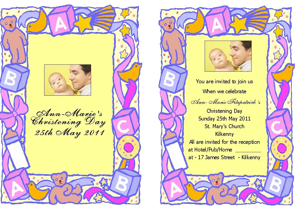 Christening Invitations - Personalised