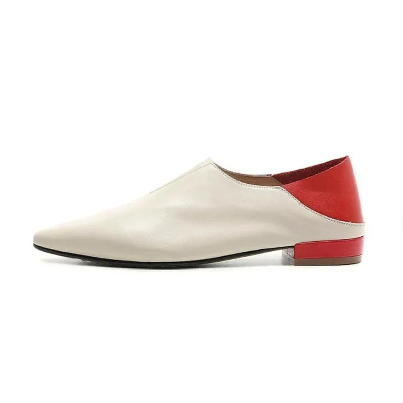 Contemporary Color Block Soft Leather Slip-On Comfort Loafers