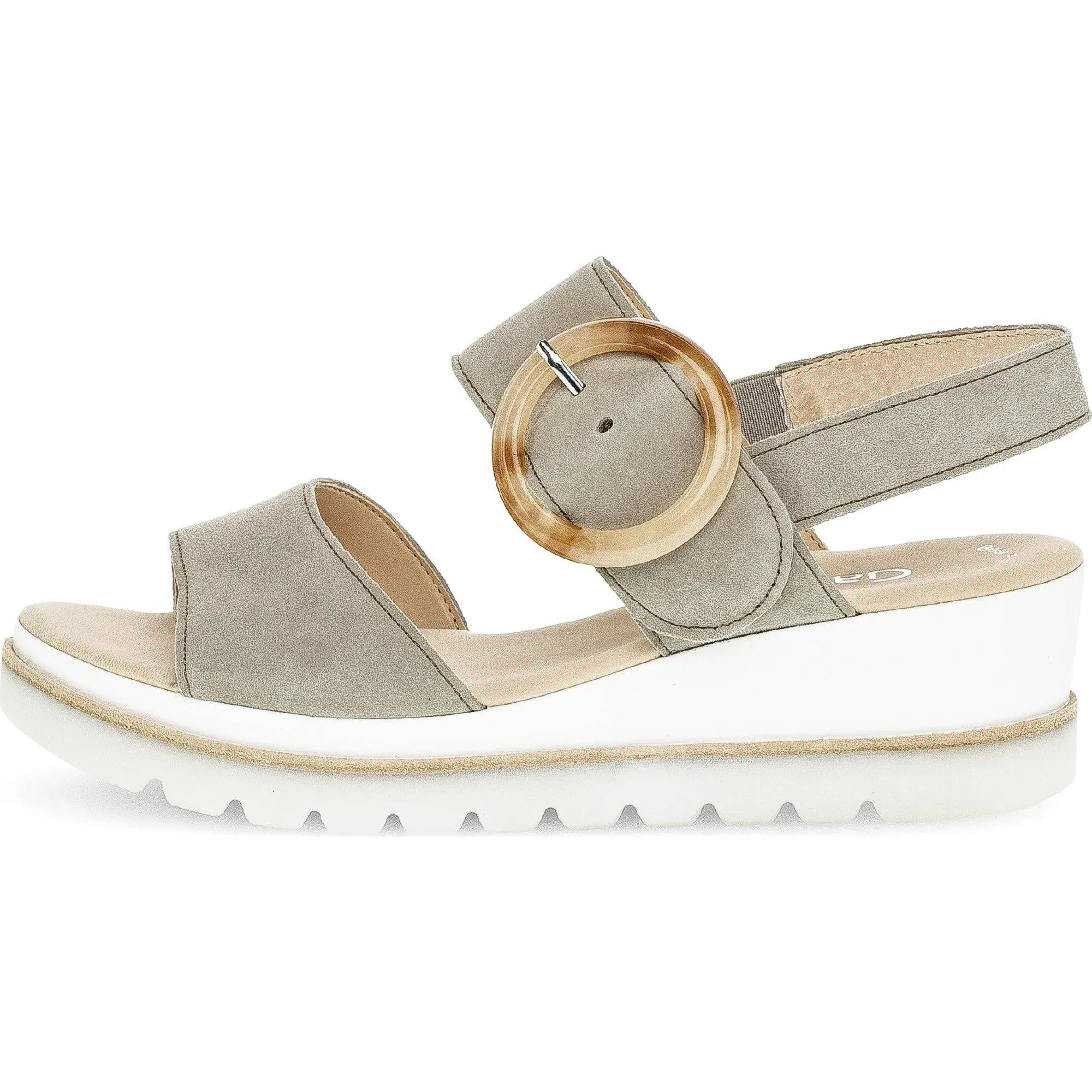 Gabor 44.645.19 Yeo Ladies Grey Suede Touch Fastening Sandals
