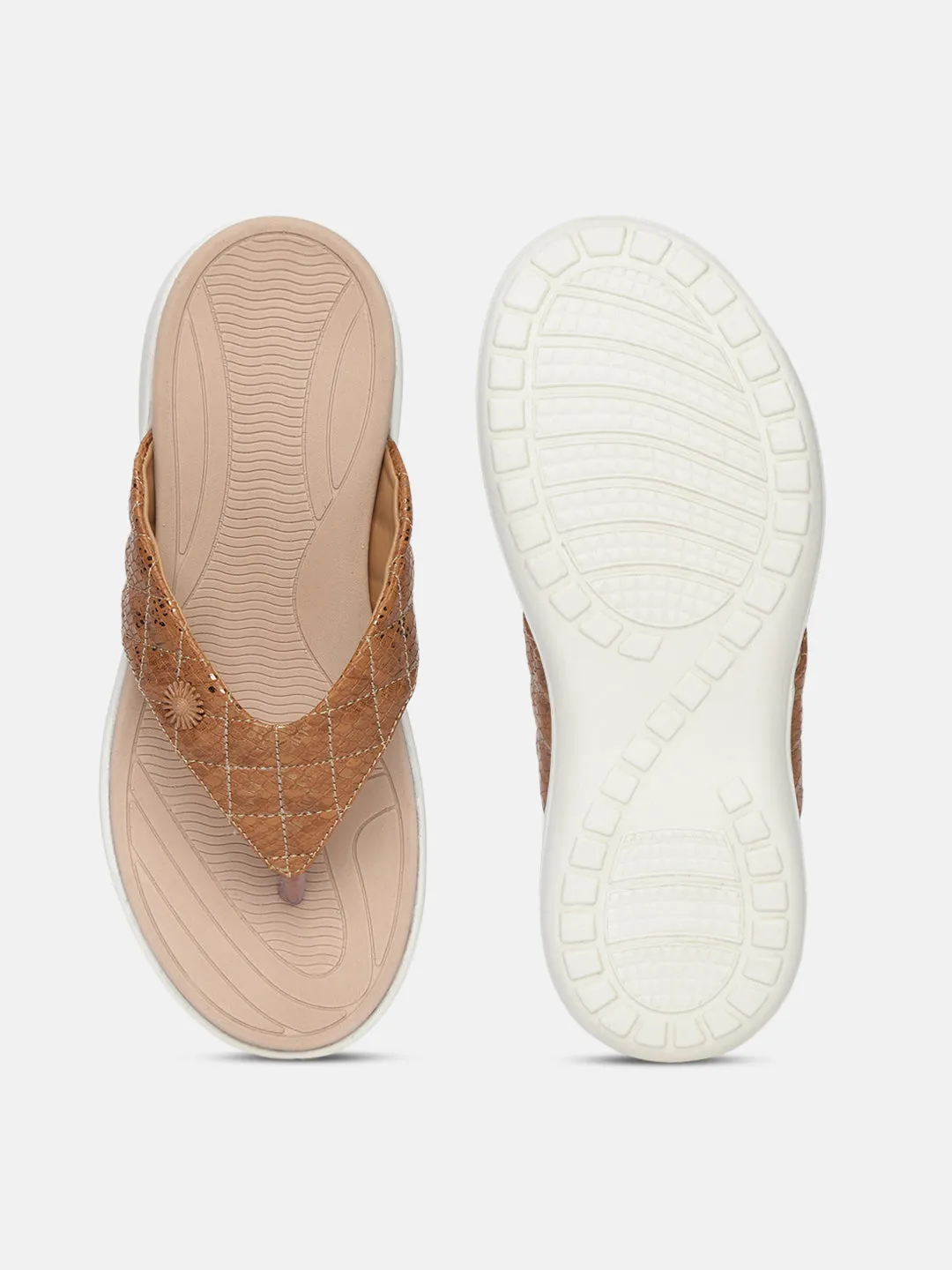 Open Toe Arch Support T-Strap Flats