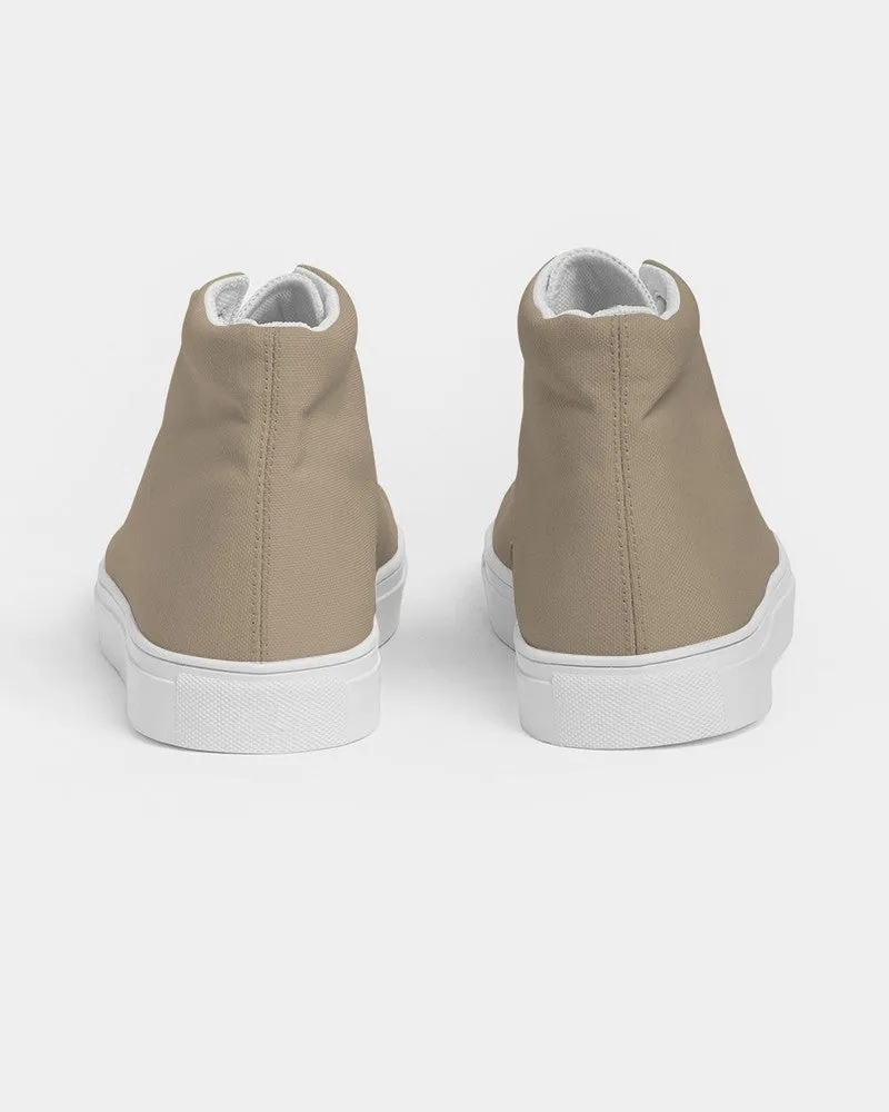 Shaded Pale Pastel Orange Brown High-Top Canvas Sneakers | Men's | C0M15Y30K30