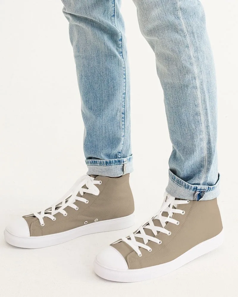 Shaded Pale Pastel Orange Brown High-Top Canvas Sneakers | Men's | C0M15Y30K30