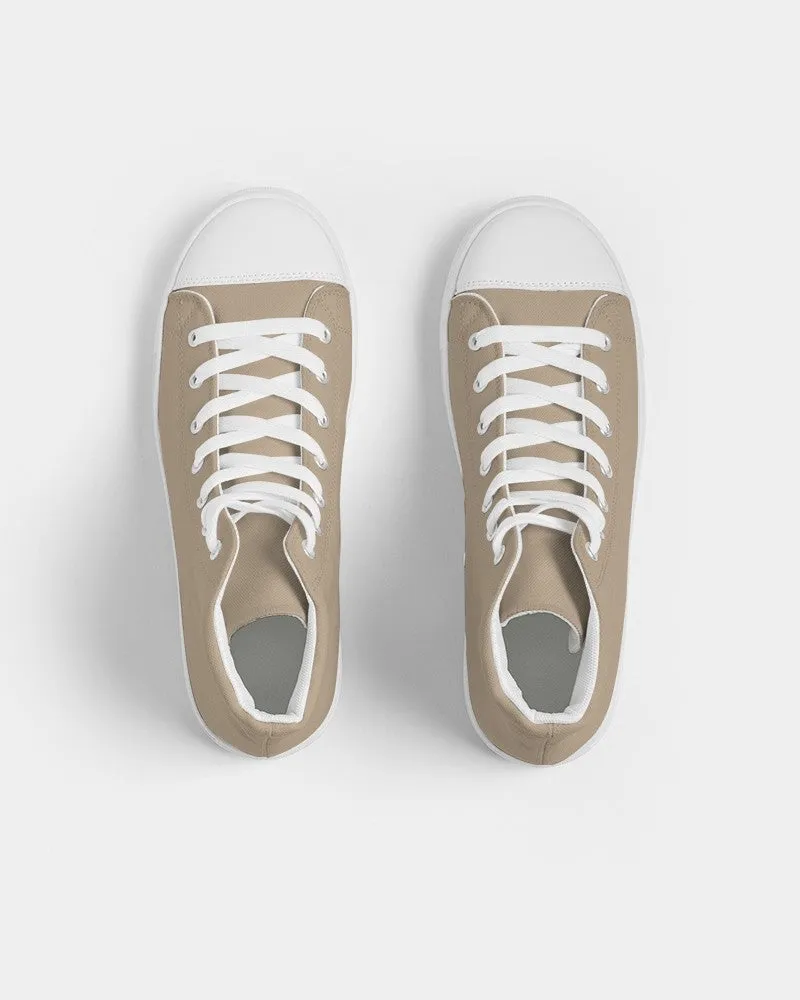 Shaded Pale Pastel Orange Brown High-Top Canvas Sneakers | Men's | C0M15Y30K30