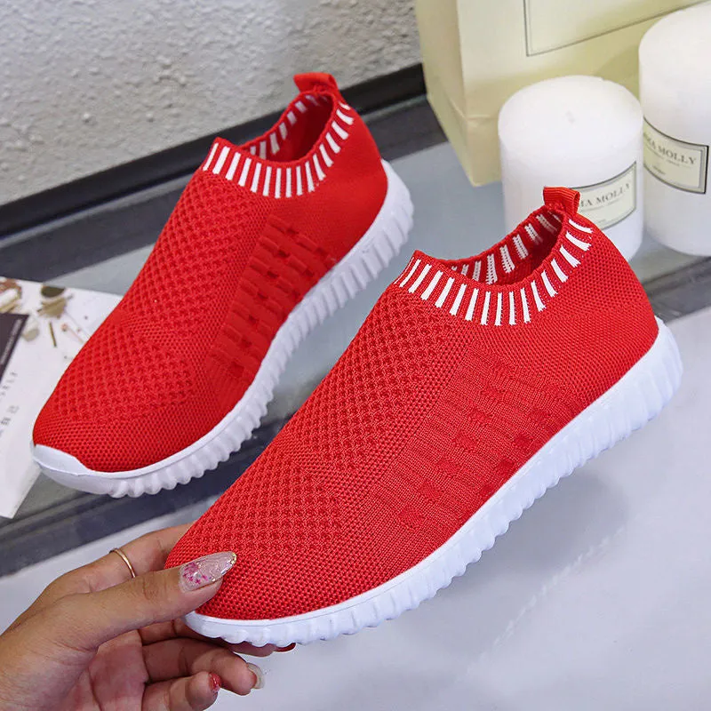 Women's Summer Slip On Sock Sneakers - Breathable, Walking, Flat, Gym Trainers